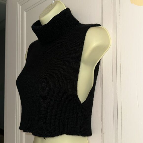 Vintage Specialty House black acrylic ribbed turtleneck dickie layered top - Picture 3 of 5